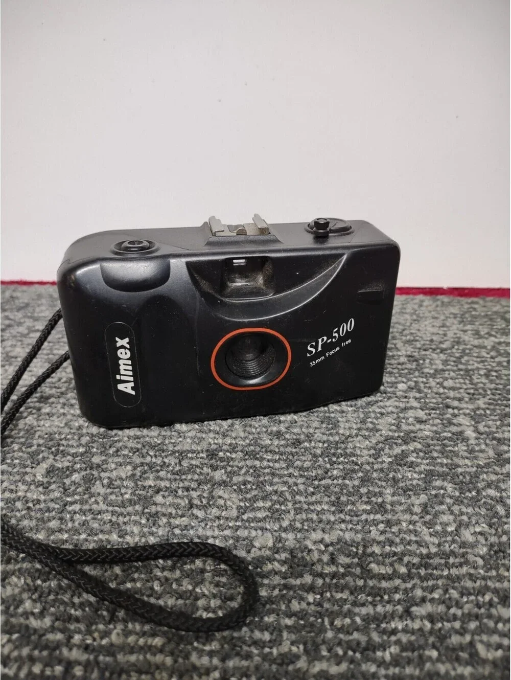 Aimex SP-500 35mm Focus Free Camera Black Plastic Untested